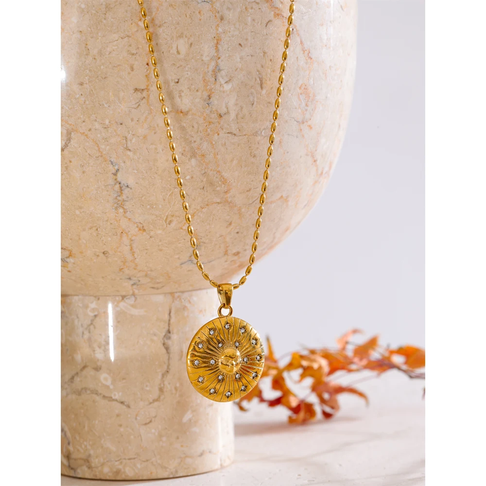 Yhpup Pendant Necklace Unique High Quality 18K Plated Stainless Steel