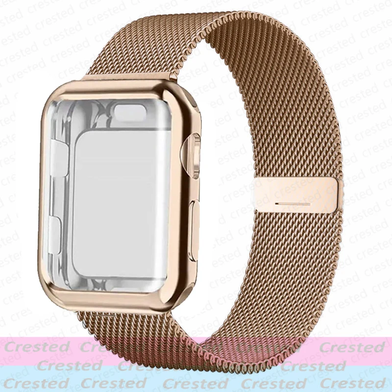 Elegant Stainless Steel Milanese Loop Watch Strap and Case