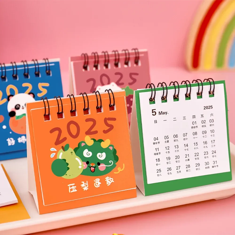Desk Calendar Mini Cartoon Standing Flip Desktop Calendar Small Daily Planning Monthly Calendar for Home,desk calendar