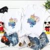 New Watercolor Castle Stitch Print Family Matching Shirts Funny Family Look Dad Mom Kids Tees Tops First Disneyland Trip Outfits 1