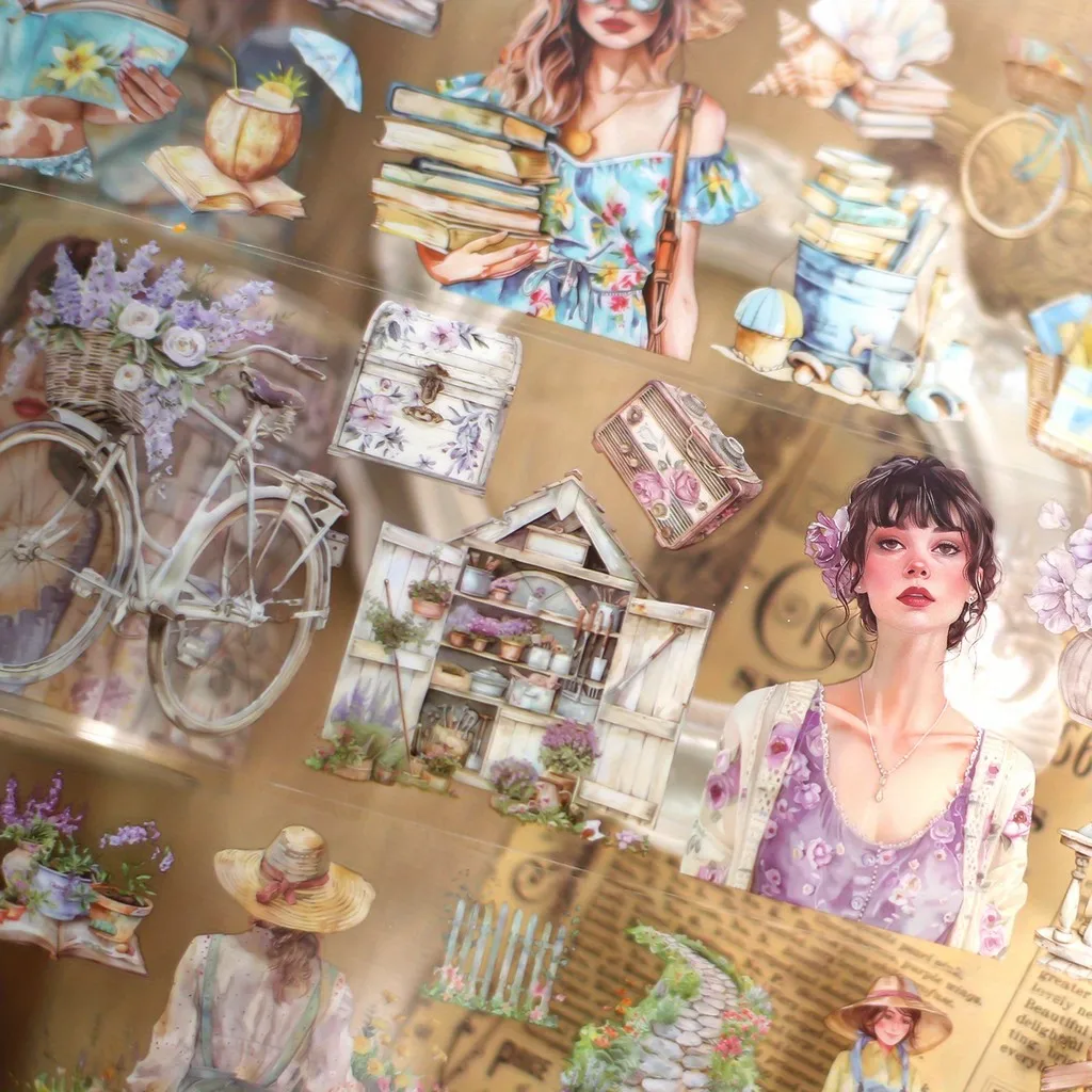 Journamm 60mm*2m Scrapbooking Girls Tape Sticker Character Tape Decorative Collage Journaling DIY Scrapbooking Stationery 5
