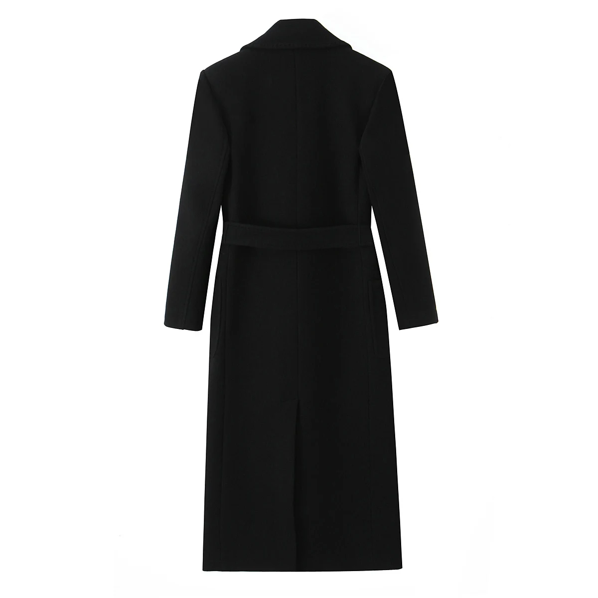 Autumn Women'S Clothing Lapel Long Woolen Coat With Belt Elegant Frenum Winter Female Solid Coats Fashion Lady Jackets Streetwea