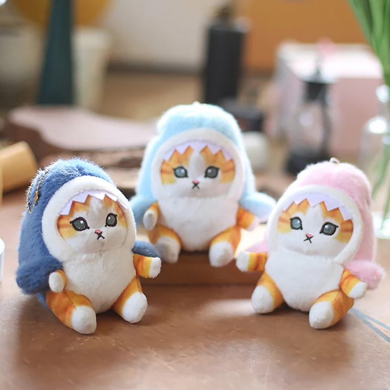 Plush Doll Shark Cat Fried Cat Pendant Room Car Bag Decoration Holiday Gift