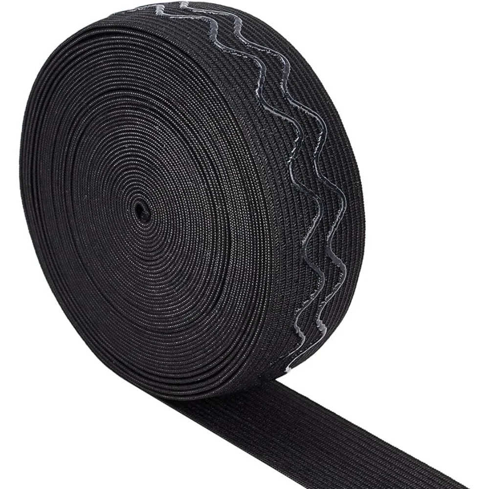 

8 Yards 1.2 Inch 30mm Wide Non-Slip Silicone Elastic Gripper Band for Garment Sewing Project Black