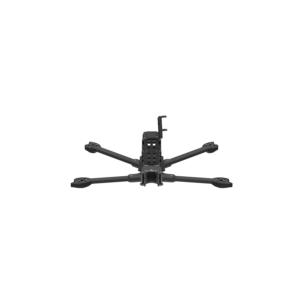 Kit cadre Chimera7 ECO iFlight 7.5 pouces, vue du dessous montrant le compartiment batterie et les supports moteur.