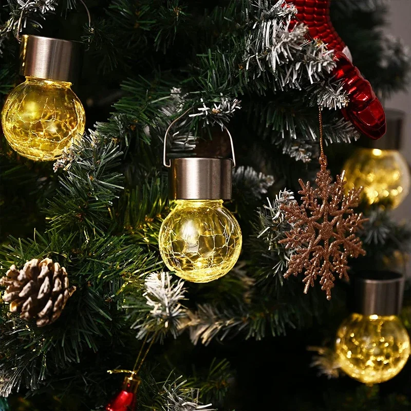 Solar Hanging Lights, Christmas Decoration Lights with Multi-Color Changing Crac