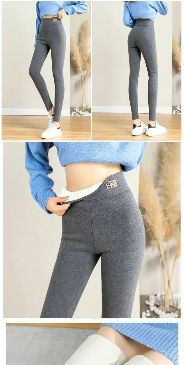 Gray Extra Thick Warm Tights Women 800g 2024 Winter Cotton Leggings for  Women Soft Thicken Thermal Pants Women's Stretch Jegging