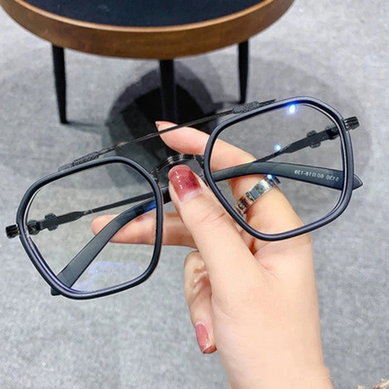 1PCs Blue Light Blocking Fashion High-end Glasses Men Optical Clear Glasses Black Square Frame Eyeglasses Anti-radiation blue filter glasses Blue Light Blocking Glasses