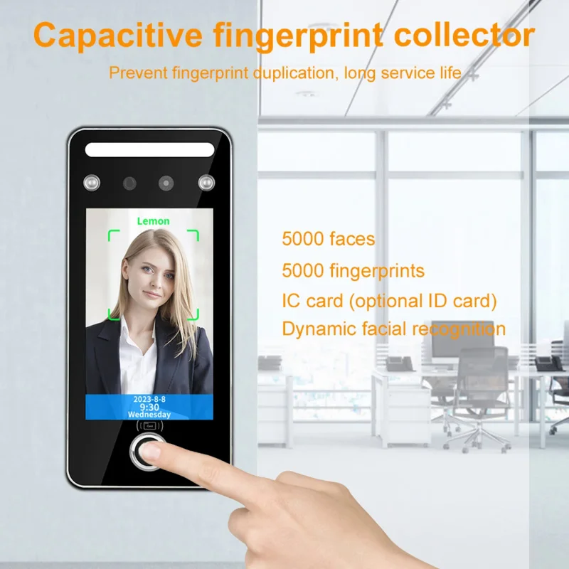 

Wifi Fingerprint Face Recognition Access Control Dynamic Facial Detection Door Lock Attendance Machine Free Software TCP/IP USB