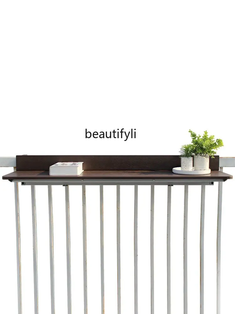 

zq Folding Bar Balcony Railing Hanging Table Multi-Function Hanging Outdoor Tea Table Balcony Occasional Table Folding