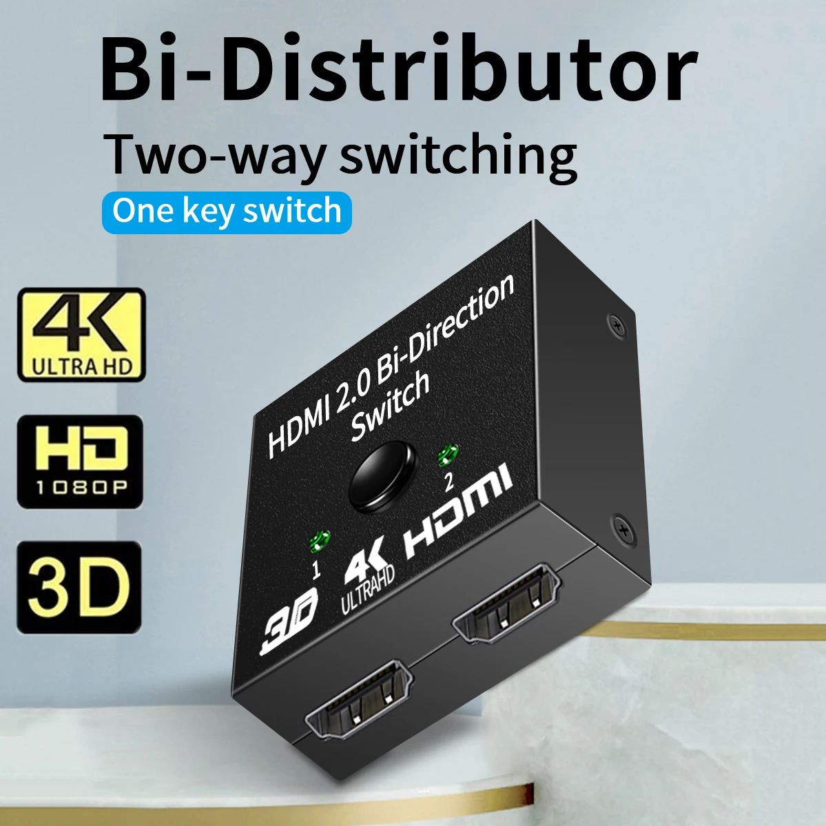 Hdmi Switch Box Output Hdmi Splitter Switcher 1 Input 2 Output Supporta 4K 3D Hd 1080P Per Firestick Xbox 360 Ps3 / Ps4 Hdtv