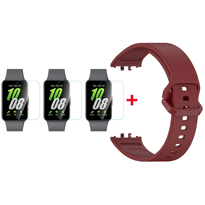 Dual-Purpose Silicone Strap with Screen Protector for Fitness Tracker Wristbands