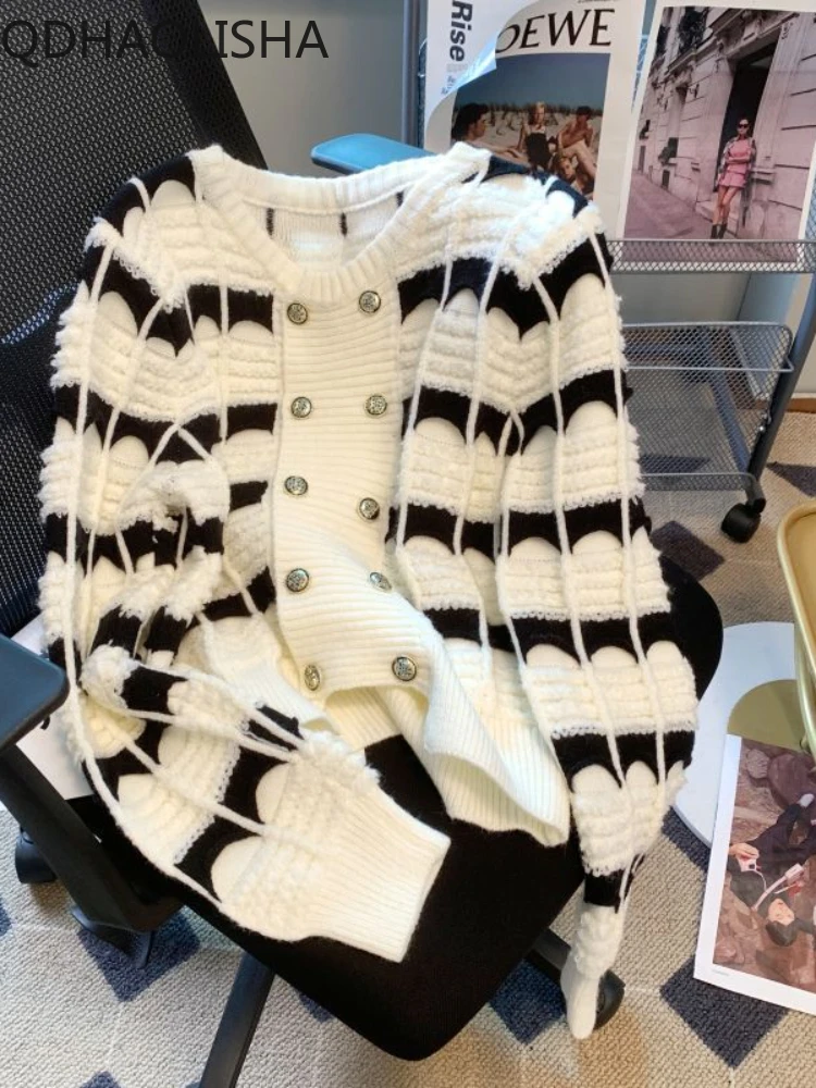 

Womens Clothing Korean Style Clothes Cardigan Women Autumn Winter 2023 New In Loose Crop Knit Long Sleeve Thickened Casual Top