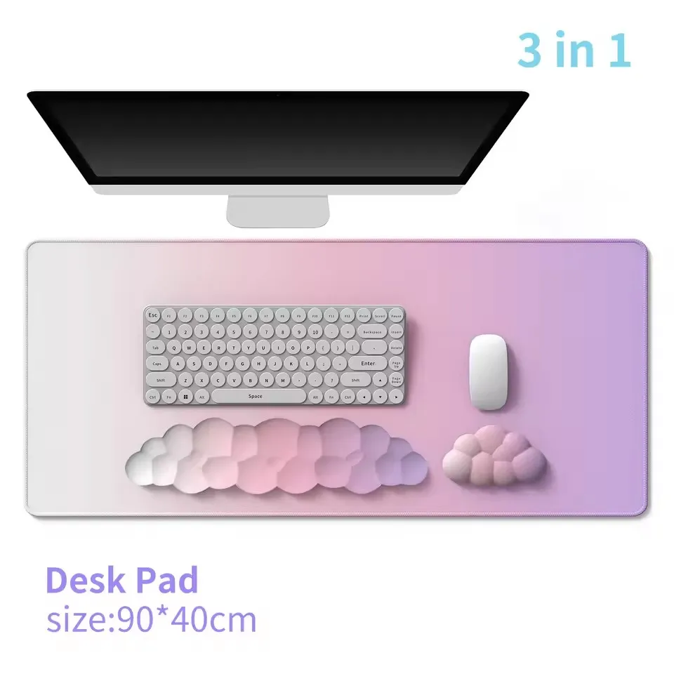 Ergonomic Keyboard Mouse Cloud Wrist Rest Office Typing Protection Relax Wrist Memory Foam Mouse Pad Computer Laptop Desk Mat