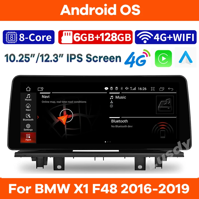 

10.25"/12.3" Android Car Video Player for BMW X1 F48 NBT EVO 2016-2019 Radio GPS Navigation Stereo Audio CarPlay Touch Screen
