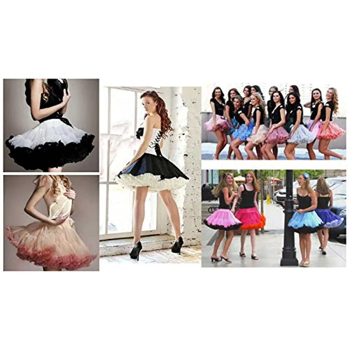 

Honeystore Women's 3-Layered Tutu Dance Petticoat Pleated Mini Skirt, 16" Length