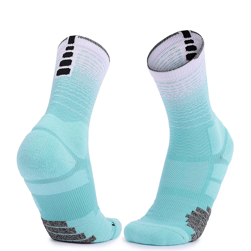 New Men\'s Basketball Socks Thickened High Top Practical Speciality Sports Socks Anti Slip Trendy Mid Length Socks