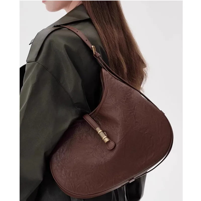 Underarm 2024 New Style Trendy High-end Niche Moon Bags Single Shoulder Half-moon Bag Women's Crossbody Bag Handbags