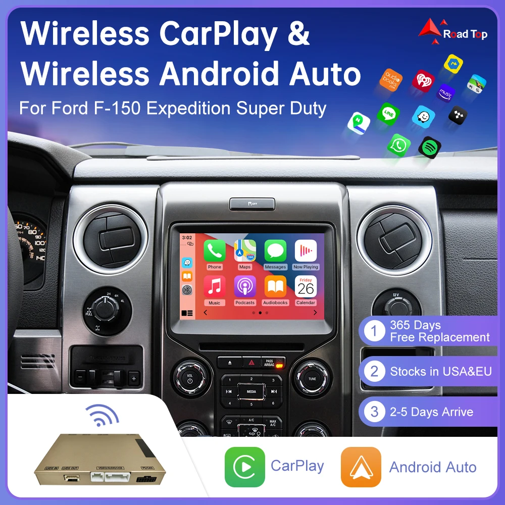 RoadTopWirelessCarPlayForFordF150ExpeditionSuperDutyAndroidAutoAirplayGPSReverse.jpg