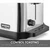 Commercial WCT704 4 Slice Extra Long Slot Light Duty Pop-Up Toaster, 120V, 5-15 Phase Plug 4
