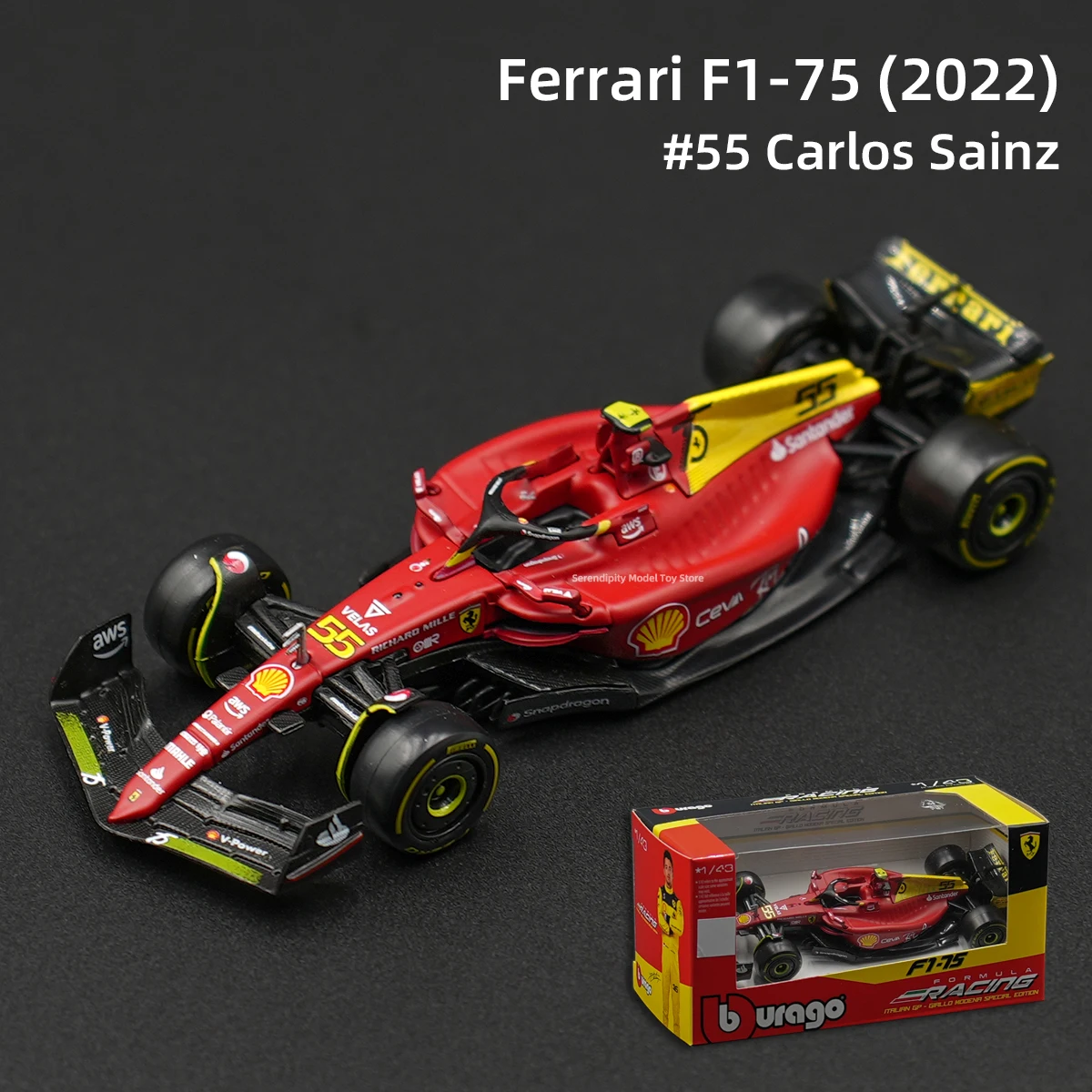 Bburago 1:43 ferrari 2022 F1-75 #16 f1 נוסחת מכונית למות כלי רכב יצוק מודל מירוץ צעצועים
