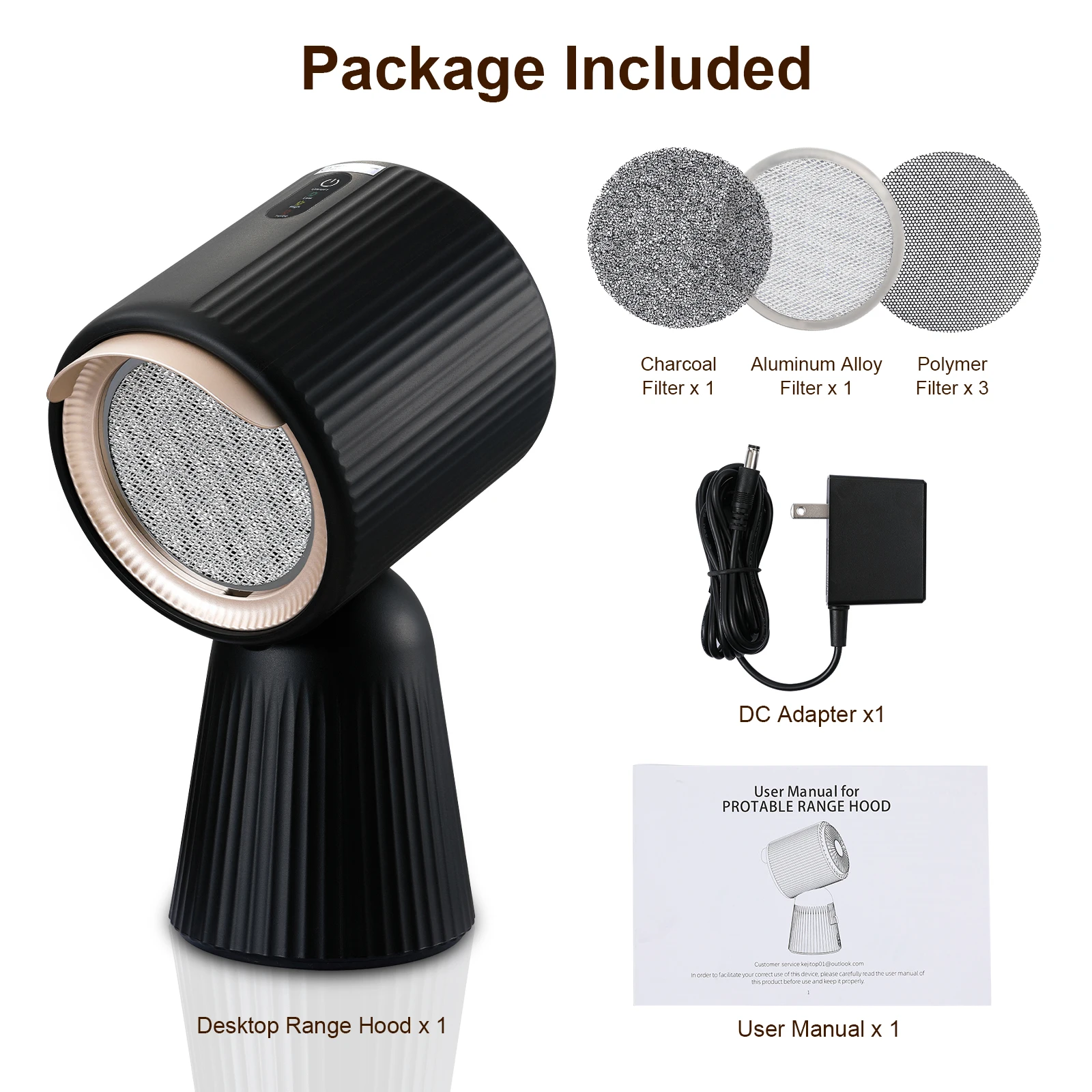 ‎Tieasy with 2 Speed Exhaust Fan Detachable Aluminum Filter Portable Range Hood ZMS-TBX8 3