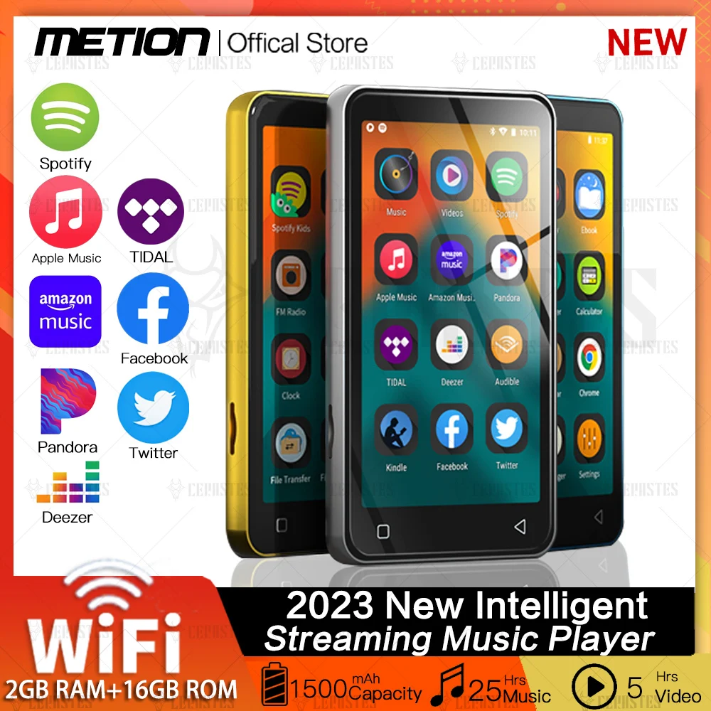 2023 Nuovo Lettore Mp4 Wifi Lettore Mp3 Bluetooth Suono Hifi Musica Walkman Lettore Spotify/Pandora/Marea/Deezer/Supporto Max 1Tb Mp5