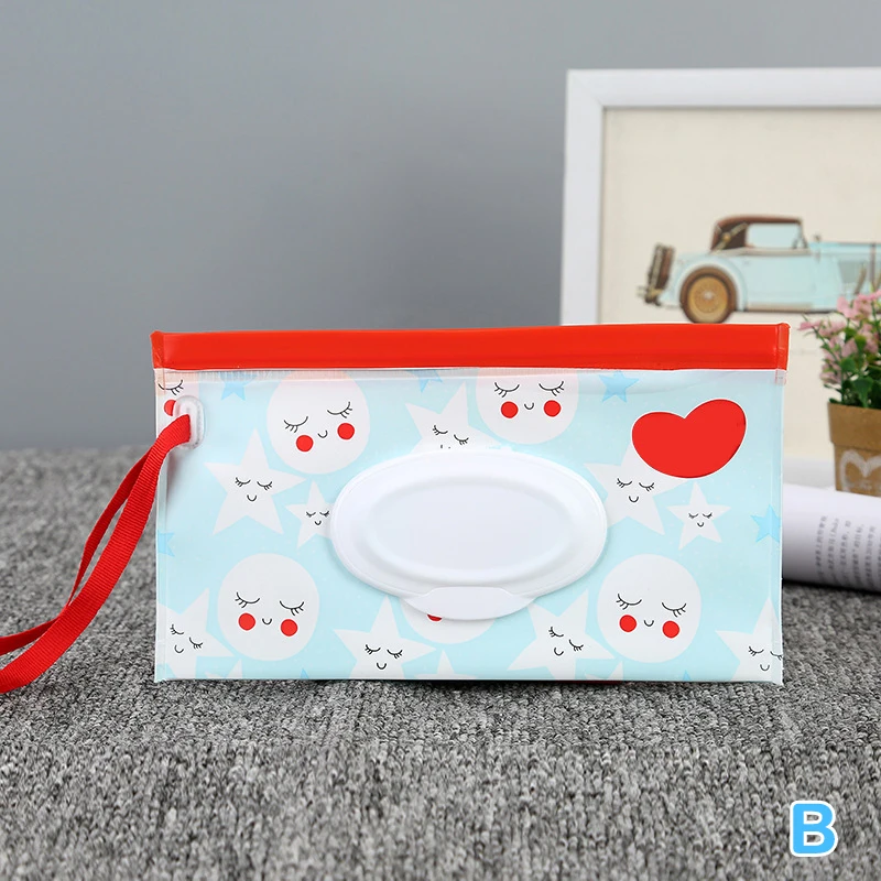 Portable Cartoon Baby Wet Wipes Clutch Pouch and Dispenser