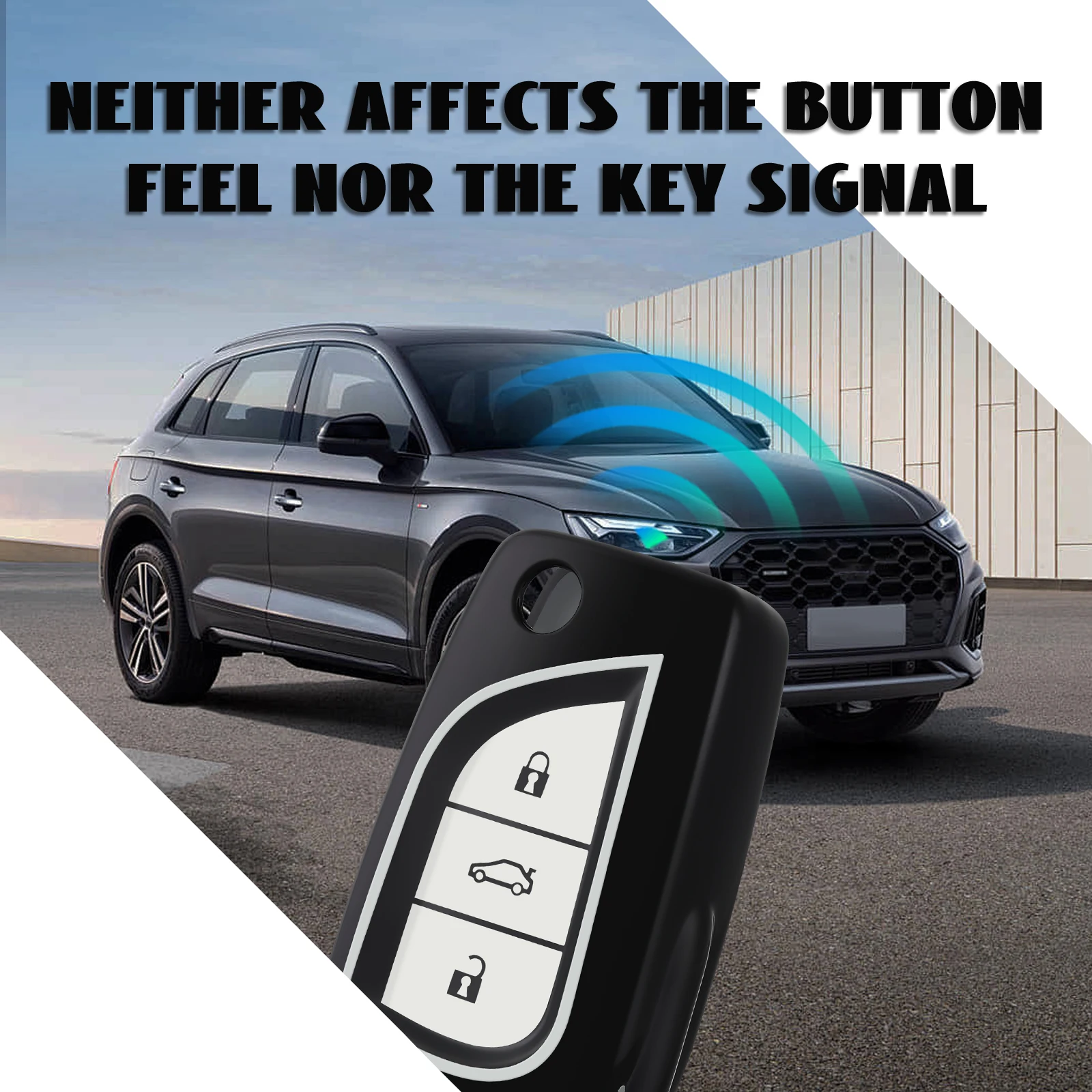 Premium Car Key Case Cover with Sleek TPU Keychain - Durable Protective Shell