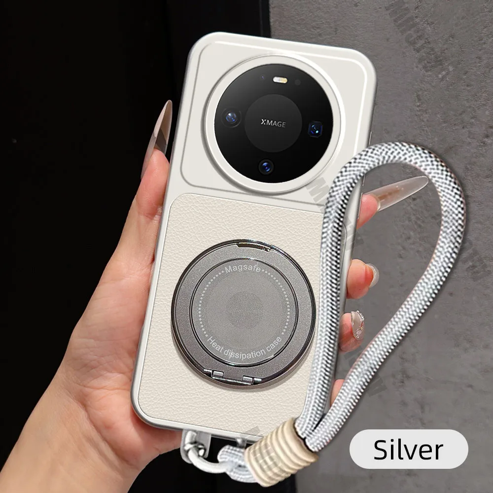 Premium 360° Magnetic Rotating Phone Case with Lanyard - PU Leather Soft Cover