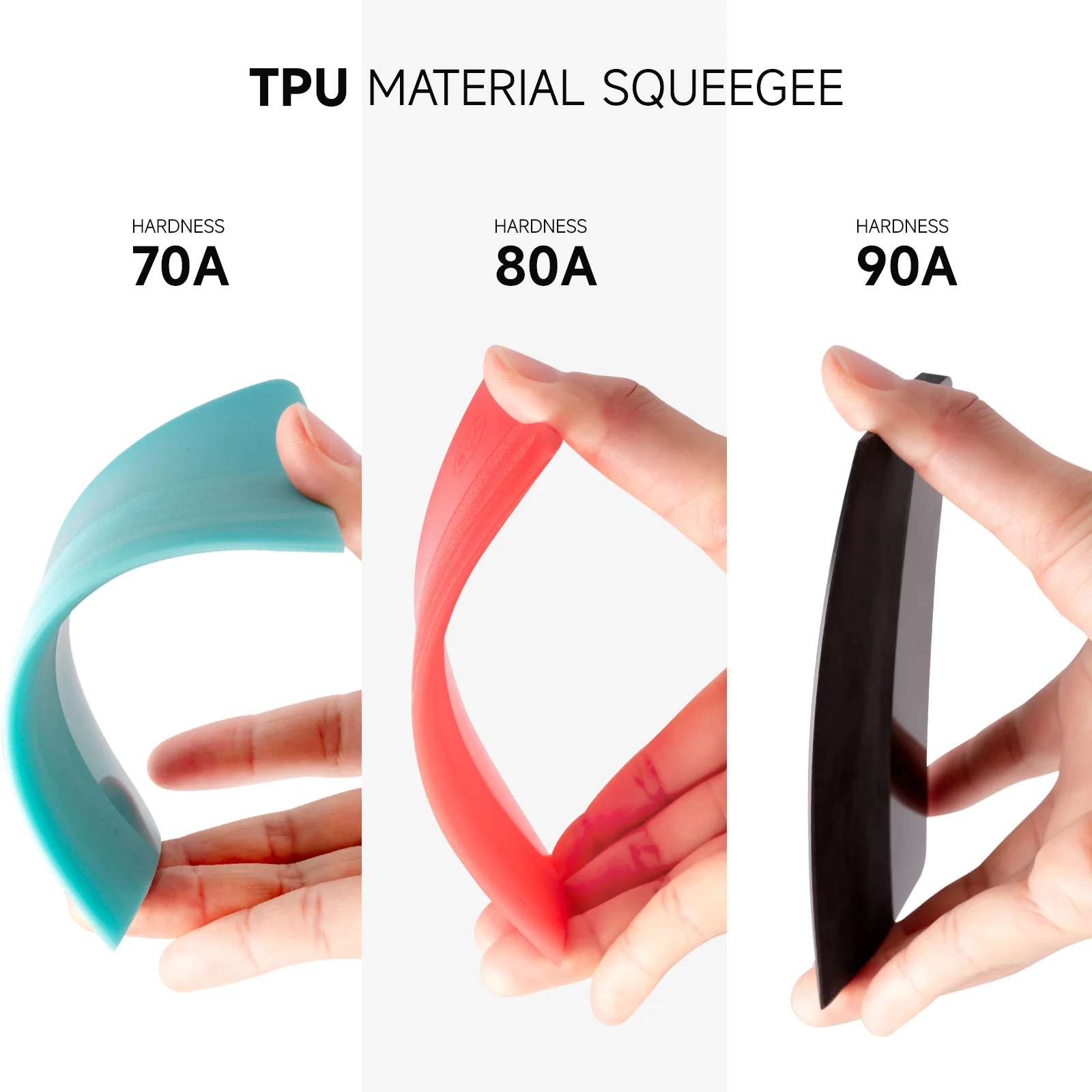 FOSHIO 3 in 1 Window Tint Squeegee Cleaning Water Remover Spatula TPU Rubber Scraper Car Wrap Protection Film Installation Tool