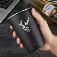304 Stainless Steel Single Layer Cold Drink Glass Beer Mug Coffee Cup New Portable Mug Suitable for Home Restaurant Bar Party 2