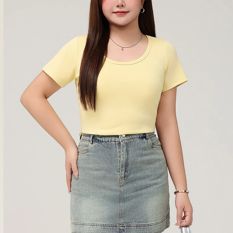 Women's Plus Size Cooling Crew Neck T-Shirt - Breathable Regular Fit Short Sleeve Top, Premium Soft For Spring Summer Comfort