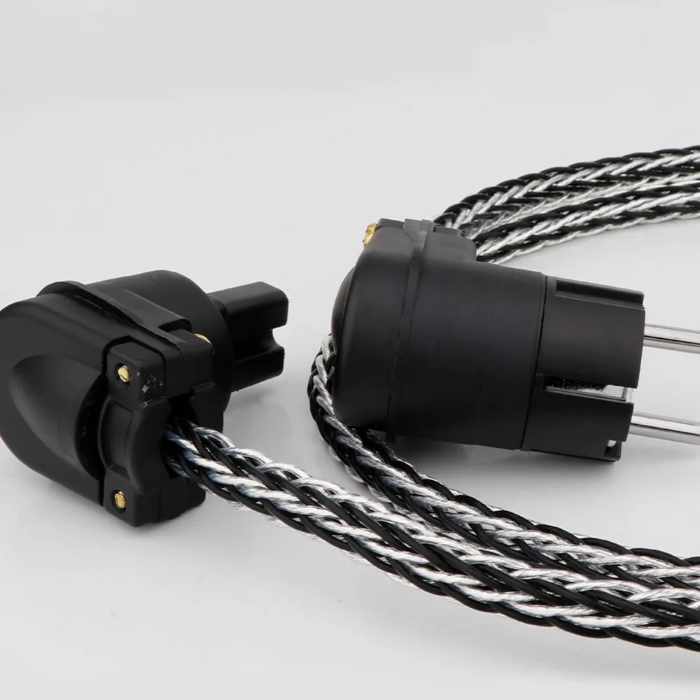 

HIFI audio power cord OCC silver mixed decoder power amplifier power cord EU/US/AU plug for audio speakers