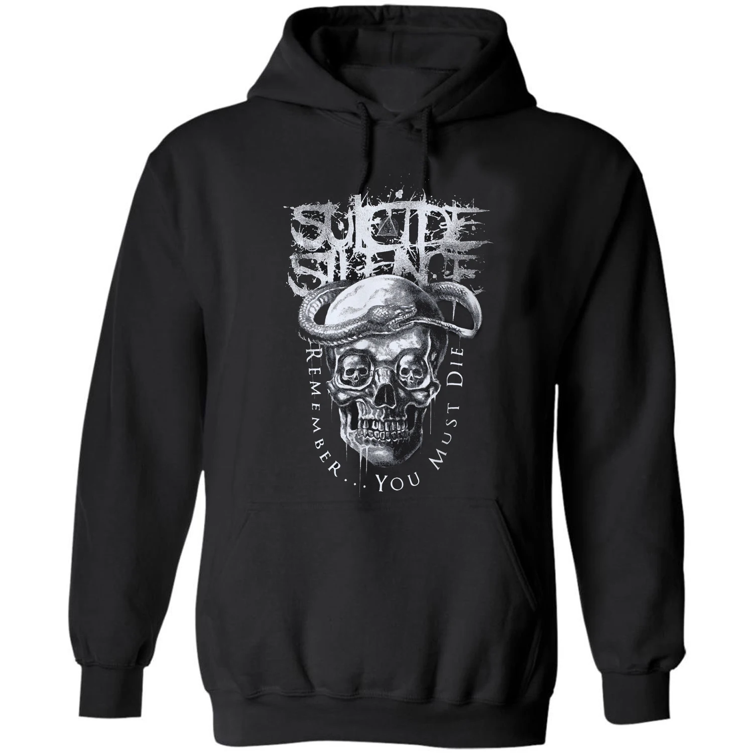 

Remember You Must Die American Deathcore Rock Skull Snake Pullover Hoodie 100% Cotton Casual Mens Sweatshirt Fashion Streetwear