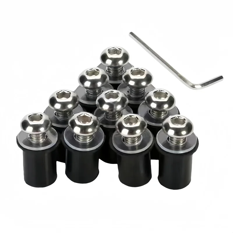 5mm 10PCS Motorcycle Windscreen Windshield Bolts Screws Nut Fastener For Suzuki GSXR 600 750 1000 K1 K2 K3 K4 K5 K6 K7 K8 K9 K11 car accessories motorcycle accessories auto fasteners motorcycle screws motorcycle fasteners