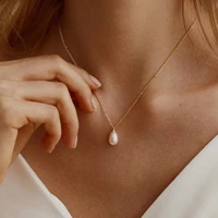 Fashionable and Minimalist Design Chain Single Pearl Necklace, Suitable for Women's Daily Party Jewelry Gifts - Image 2
