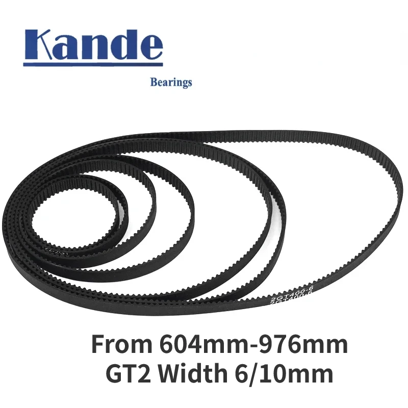 3D Printer Parts GT2 6mm 2GT 10mm Closed Loop Rubber Timing Belt 604mm-976mm Width 6mm/10mm Synchronous Belt Rubber Belt Transmission Drive Belt