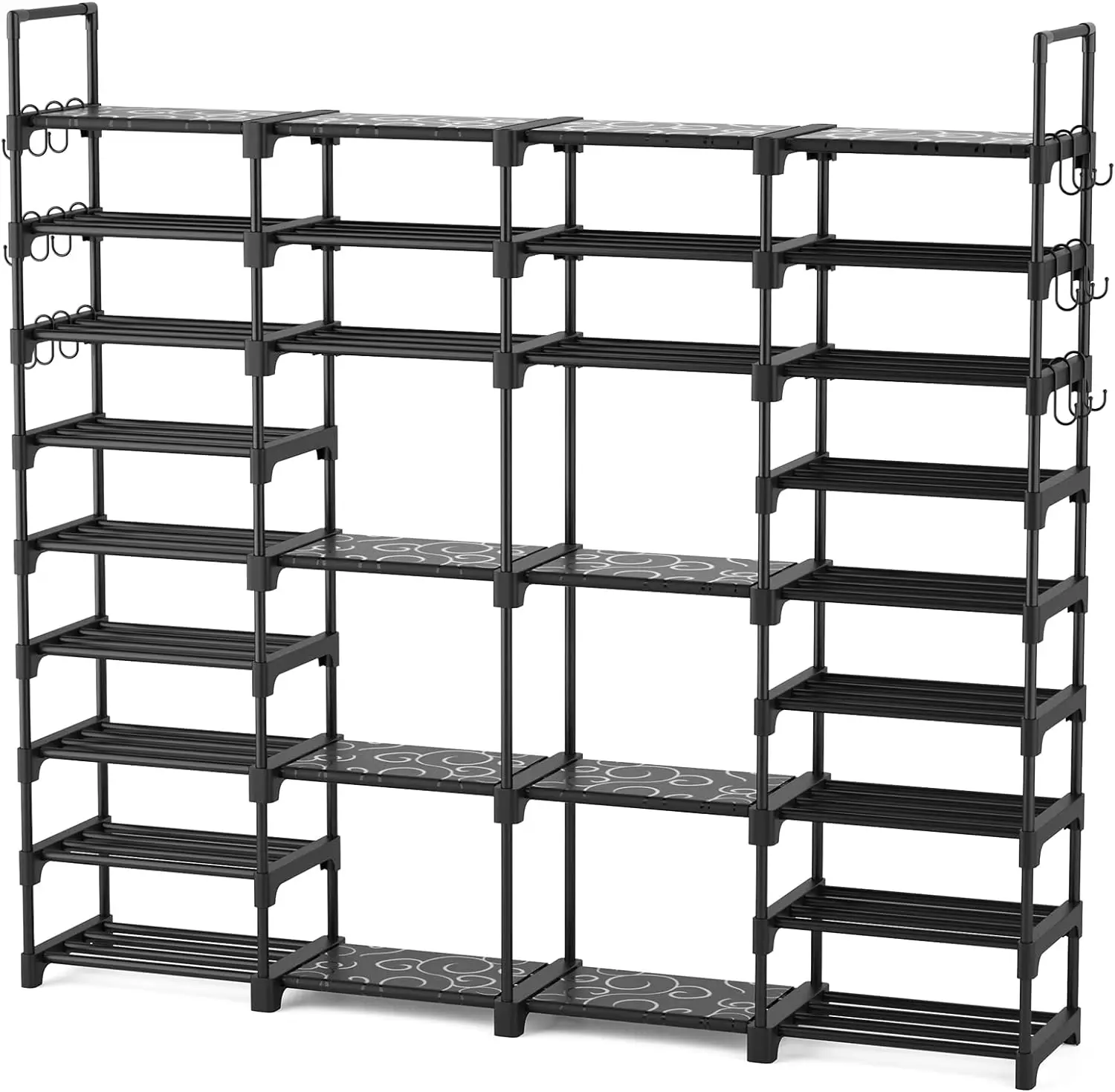 

Large Shoe Organizer for Entryway Closet 64-68 pairs 9-Tier Heavy Duty Tall Garage Shoe Shoe Shelf Shoes Storage with 18 Pcs R