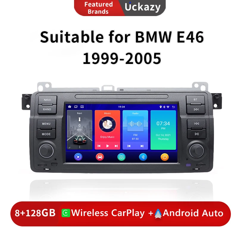 8Gb 1 Din Android 12 Autoradio Per Bmw E46 M3 Rover 75 Coupe318/320/325/330/335 Multimedia Stereo Audio Head Unit Navigazione Gps