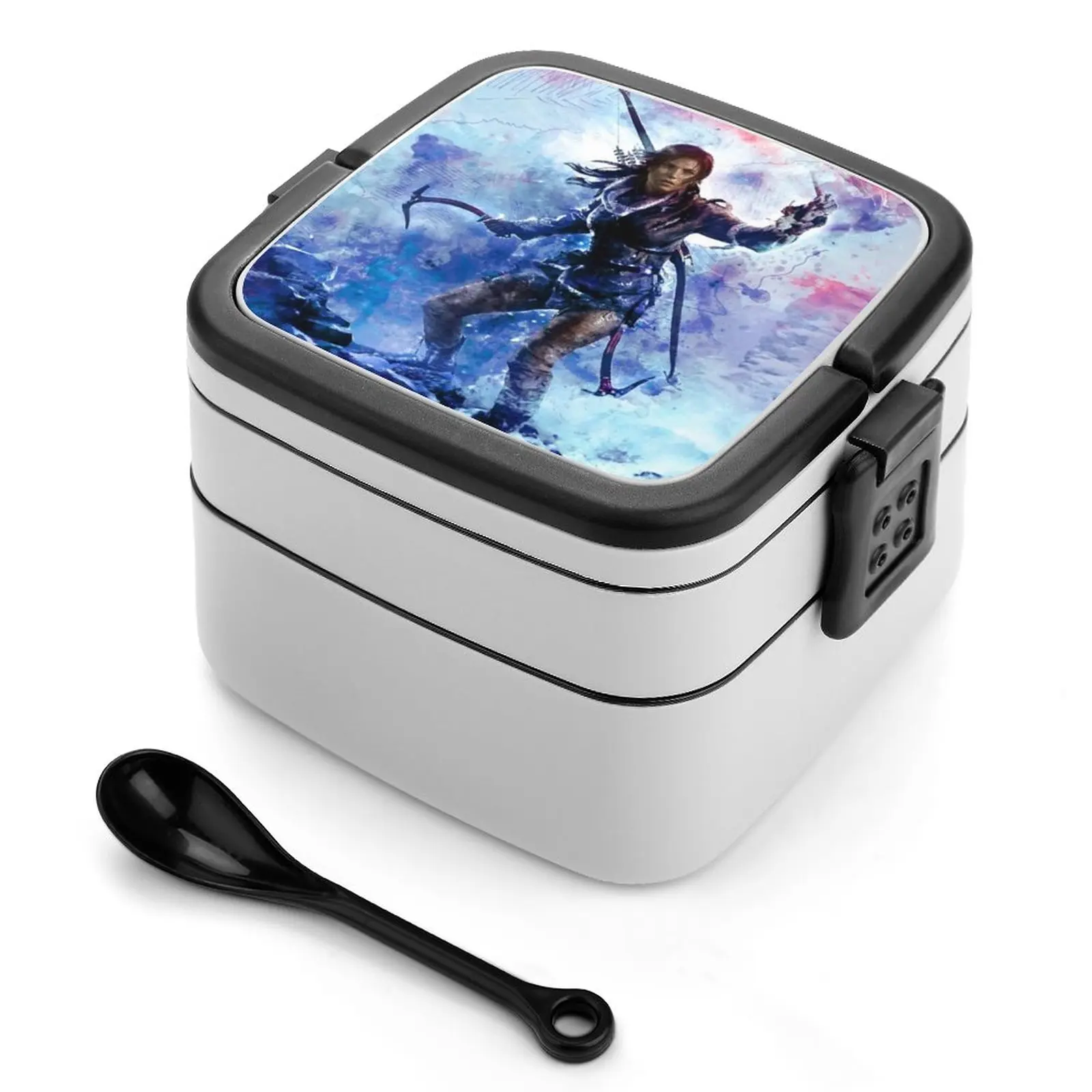 Tomb Raider Pittura Bento Scatole Fibra Di Grano Materiale Pp A Prova Di Perdite Con Stoviglie Aumento Della Tomba Raider Tomb Raider Tomb