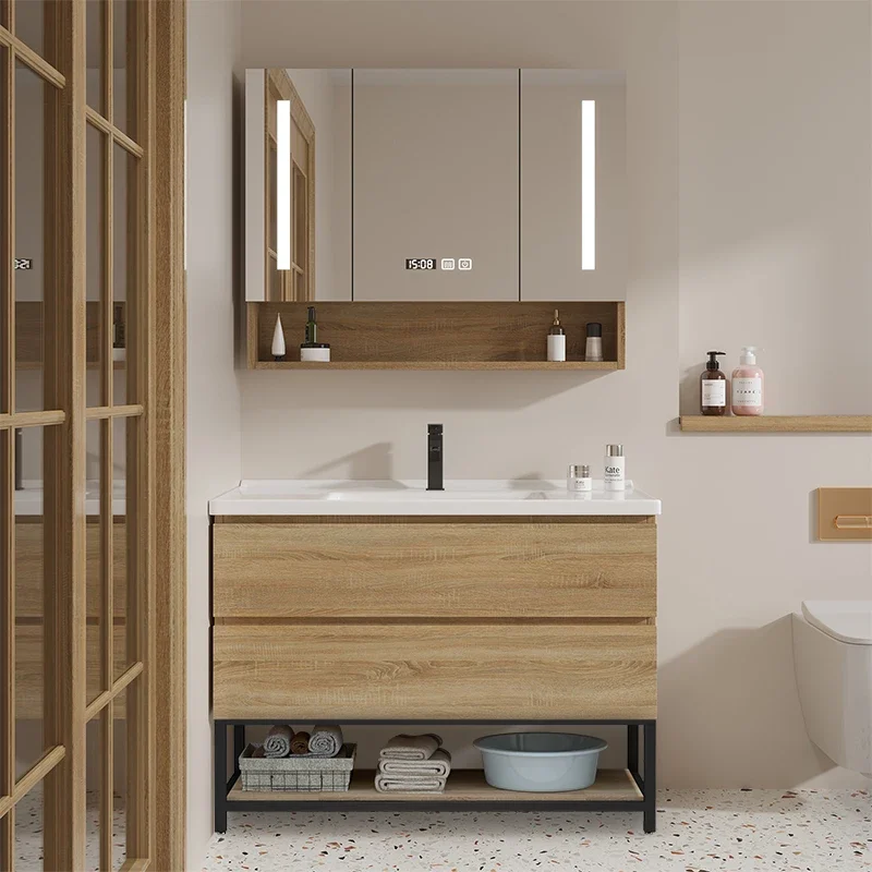 Rubinetto Armadietto In Legno Armadietto Da Bagno Espositore Lavabo Mobile Da Bagno Mobiletto Da Bagno Trucco Mobili Da Salone Badezimmer Schrank
