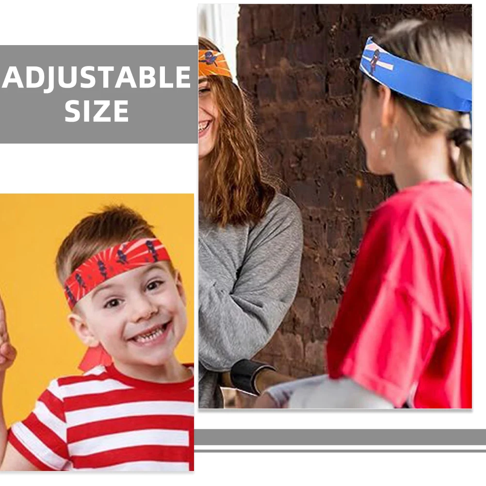 Ninja Headband Decorations Kids Pirate Birthday Party Supplies Karate Japanese Favors Costumes for 4