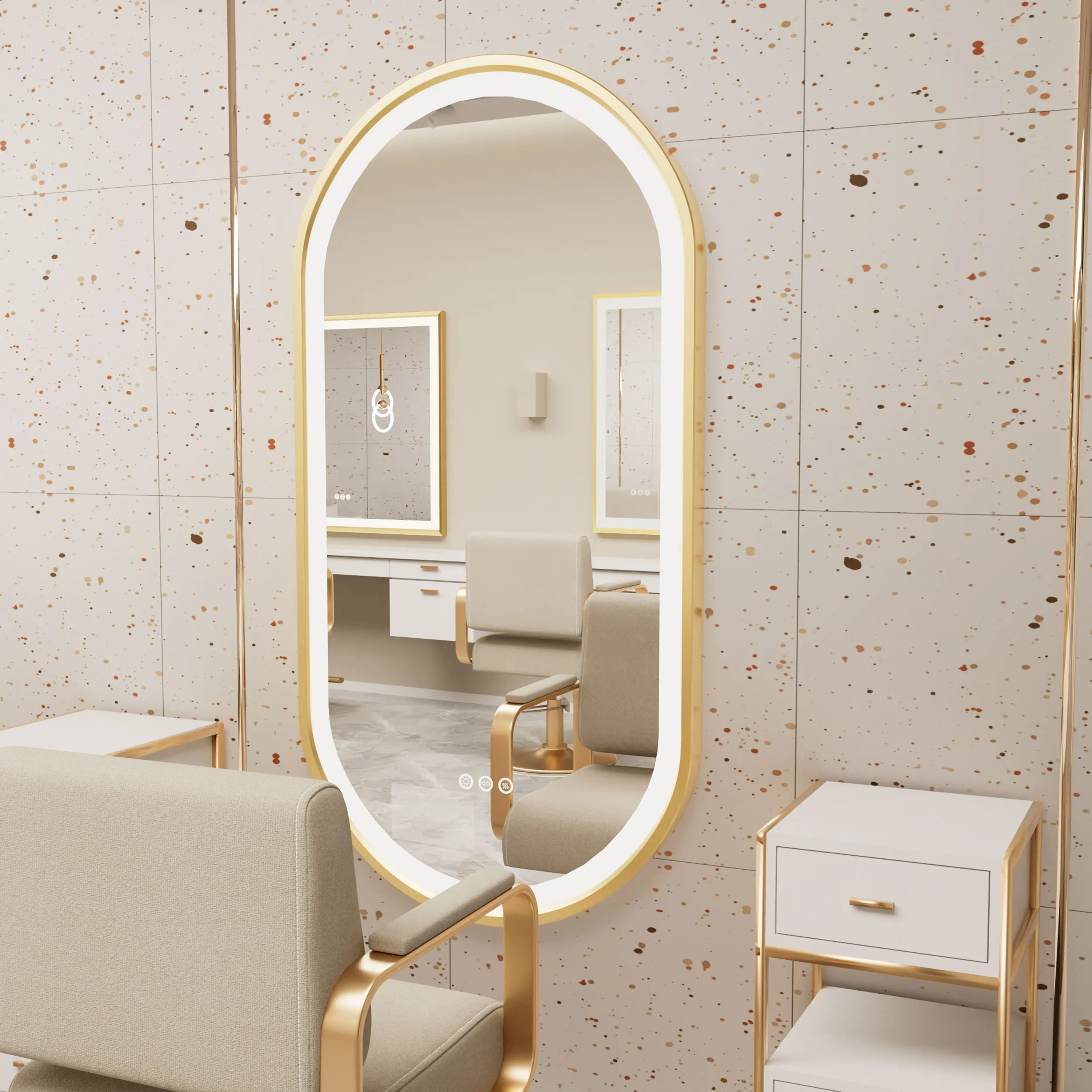 Large LED Oval Bathroom Mirror with Stepless Dimmable Lighted Vanity Mirror for Wall Mounted Vanity with Frame Anti-Fog Memory 4