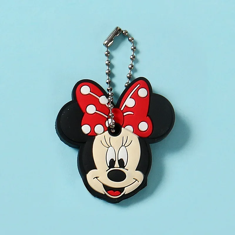 Key Caps Covers Cartoon Cat Minnie Mickey Silicone Stitch Car Disney Ring Holder Women
