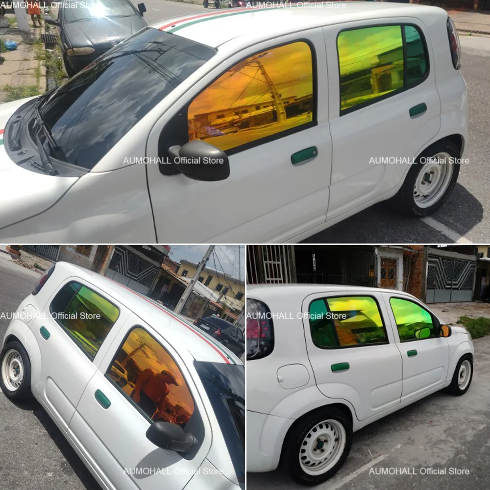 1.38Mx10M 65% VLT Silver Chameleon Window Foils, Color Change Roll Solar Film Window Tints for House Office Car Glass