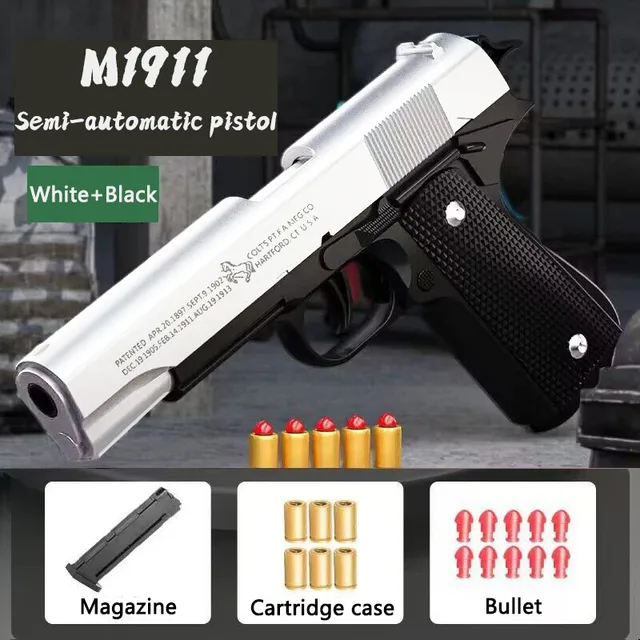 1911 Repeated Throwing Shell Toy Gun Anti Blowing Glock Soft Bullet Simulation Simulated pistol Children's Boy Shooting Bullets 1