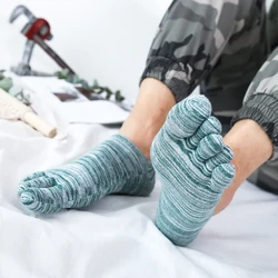 Man Slipper Toe Socks Mesh Hollow No Show Socks Sweat-absorbing Boat Sock Ankle Short Socks Cotton Breathable Five Finger Socks
