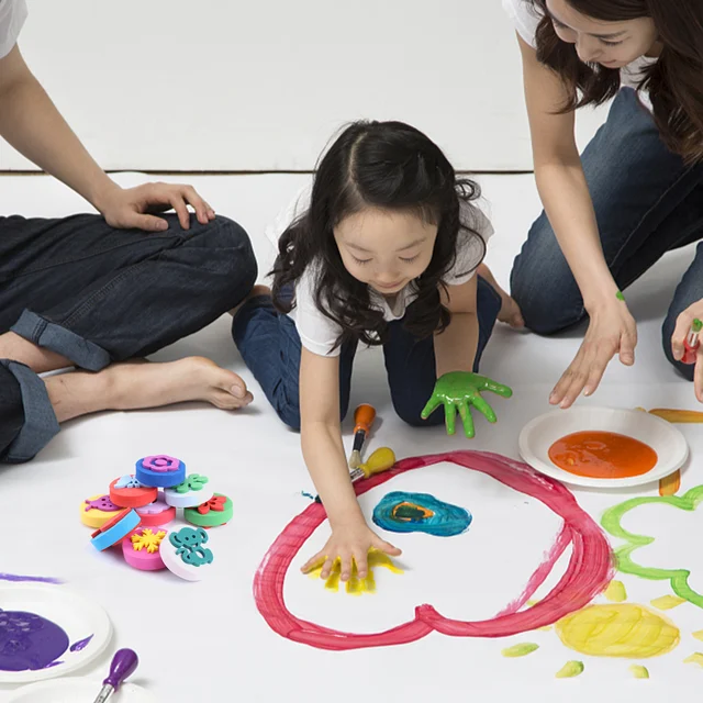 Sponge Stamp 24 Pieces EVA Painting Craft Sponges Double-Side Painting Stamper for Children DIY Craft Project Tool 6