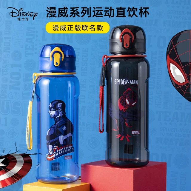 Spider-Man Stainless Steel Water Bottle with Built-In Straw